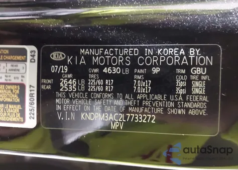 2020 Kia Sportage Lx from USA, damaged, VIN KNDPM3AC2L7733272